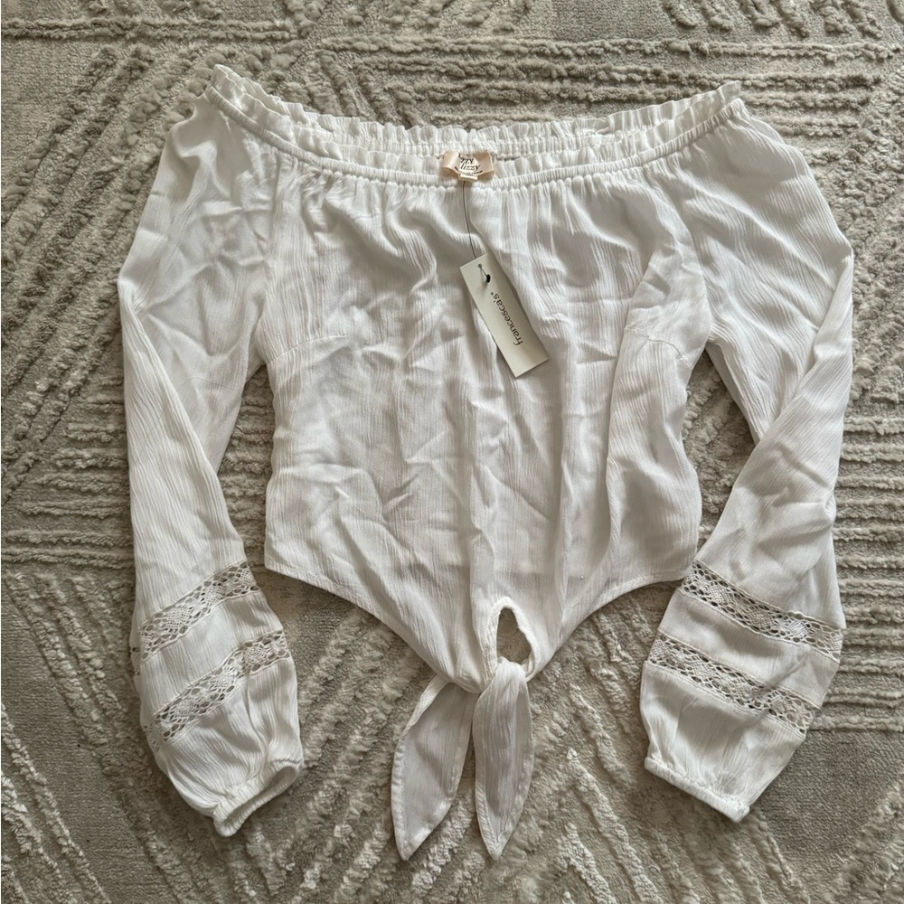 Cropped peasant top